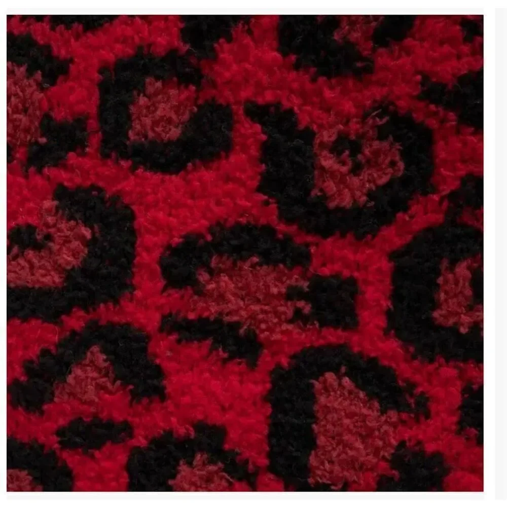 2x betsey johnson footie & calf cabin fur slipper socks nwt s/m leopard print
